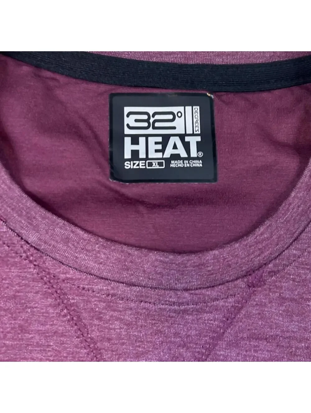 32 Degrees Purple Crewneck Sweater Ribbed Cuffs